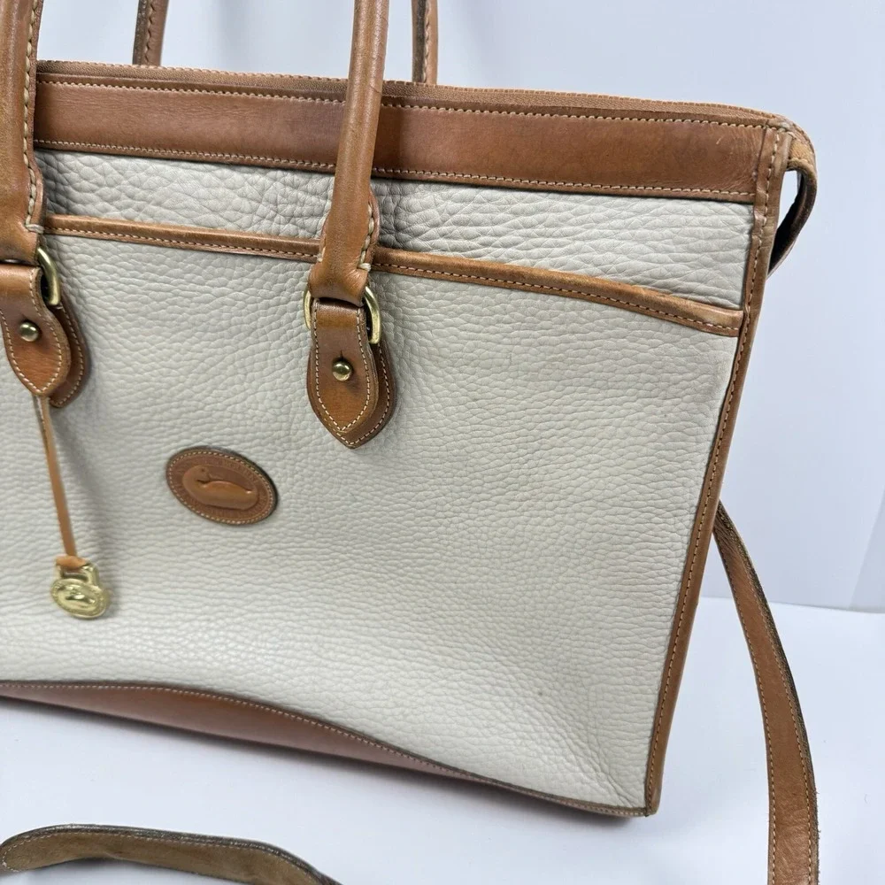 Vintage Dooney & Bourke Bag Tan Brown Pebbled Leather Purse Hand Shoulder Bag